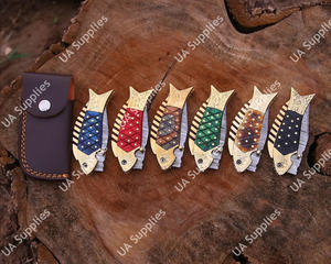 Couteau de poche pliant professionnel en acier Damas 58 HRC, personnalisable, pour camping, pêche et chasse, support OEM/ODM direct usine, EDC - Product Image 6