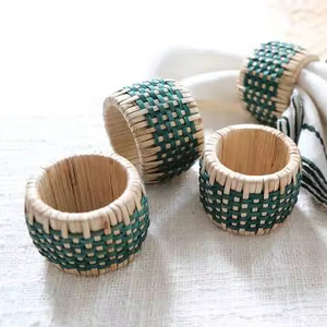 Wedding handmade table decoration rattan crafted napkin ring here wholesale - ecofriendly - Product Image 1