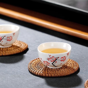 Posavasos de Ratán Hechos a Mano en Vietnam, Base para Tazas de Té y Café, Decoración Sostenible para el Hogar, Plato Clásico con Diseño Floral TUYET DUNG - Product Image 2