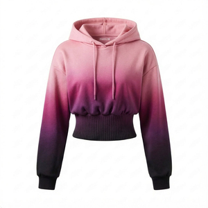 Sweat-shirt à capuche surdimensionné tendance pour femme, haut court à capuche en polaire chaude à manches longues avec style décontracté et tendance pour femme - Product Image 1