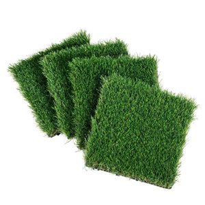 Paquete de 18 Baldosas de Césped Artificial Sintético Encajables de 12"x12", Tapete Autodrenante, Alfombra Decorativa, Juego de Plataforma de Césped Artificial de PP - Product Image 2