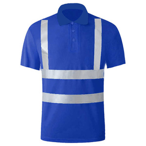 Safety Class 3 Construction <b>Work</b> wear Hi-Vis Short & Long Sleeve <b>Black</b> Reflective <b>Work</b> Safety Shirt for Men High Visibility - Product Image 1