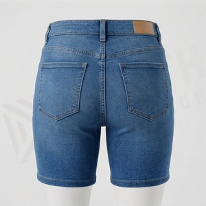 Shorts de mezclilla de cintura alta a la moda para mujer, pantalones vaqueros de algodón informales de verano, ropa de calle, moda femenina, color personalizado. - Product Image 2