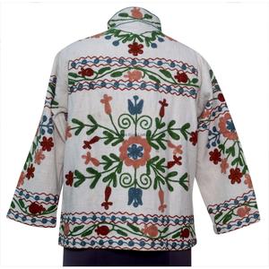 Handmade TNT Suzani Embroidered Women's Winter <b>Jacket</b> <b>Short</b> Coat with Embroidered Fabric Cozy Winter Wear - Product Image 5