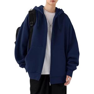 ชุดเสื้อฮู้ดซิปและเสื้อโปโลผ้าฟลีซไซส์ใหญ่สำหรับผู้ชาย ปักโลโก้ นุ่มสบาย - Product Image 1