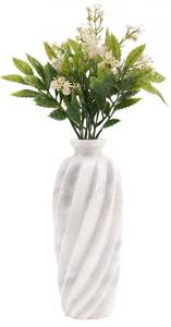 Urne de jardin de luxe en marbre blanc, sculptée à la main, écologique et durable, style ferme vintage, avec piédestal, pour fleurs d'extérieur classiques - Product Image 2