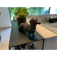 Figurine de Teckel en Bronze, Sculpture Animale en Métal Coulé, Décoration de Jardin, Statuette d'Extérieur, Statue de Chien en Bronze, Prix de Grossiste