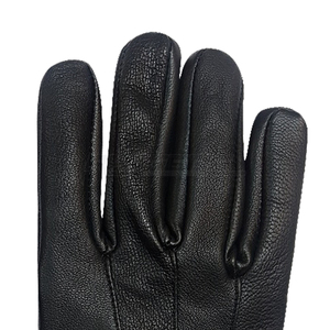 Gants en cuir véritable pour femmes, vente en gros, haute qualité, poignet élastique, doux, à doigts entiers, décontractés, mode, usage quotidien, hiver, pour dames - Product Image 4