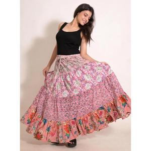 Cotton Patchwork Printed <b>Gypsy</b> Maxi <b>Skirt</b> Handmade Indian Bohemian Long <b>Skirt</b> Festival Outfit - Product Image 4