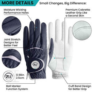 Guantes de Golf de Cuero de Diseño Moderno, Antideslizantes, Anticorte, con Protección UV, Gran Venta - Product Image 2