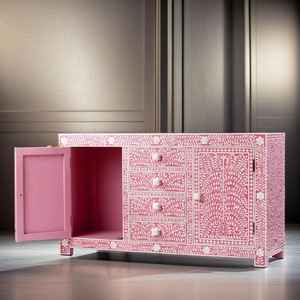 Meuble de salon de luxe sur mesure au design moderne avec incrustations en os, fabriqué par Novelty Furniture India - Product Image 1