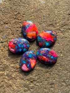 Turquesa Rosa Natural en Forma de Cabujón Ovalado con Reverso Plano, Piedra Suelta para Joyería - Product Image 4