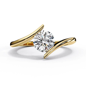 Bague de fiançailles en argent sterling avec moissanite ronde taille brillant de 1,2 carats, sertie à griffes, pour femme - Idéale pour les occasions spéciales et les cadeaux - Product Image 1