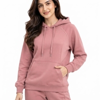 Survêtement pour femmes en coton mélangé, texture douce, coupe décontractée, veste confortable, pantalon à taille élastique réglable