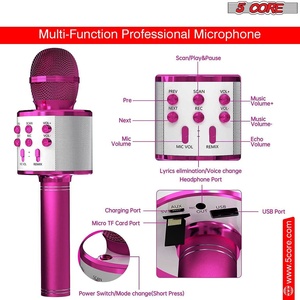 ไมโครโฟนไร้สาย 5 คอร์ พร้อมลำโพง 3 in 1 แบบพกพา บลูทูธ ไมโครโฟนไร้สาย - Product Image 3