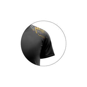 Camiseta Deportiva de Manga Raglán con Estampado Geométrico para Hombre, Cuello Redondo, Corte Ajustado, Secado Rápido, Tejido de Poliéster - Product Image 3