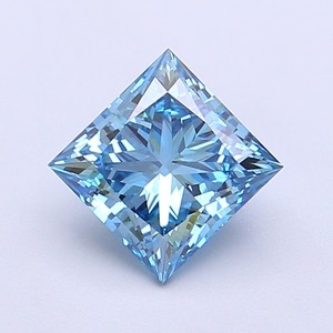 Diamant CVD bleu vif fantaisie taille princesse, clarté VS1, excellente qualité de polissage, pierre précieuse cultivée en laboratoire pour la création de bijoux de luxe - Product Image 1