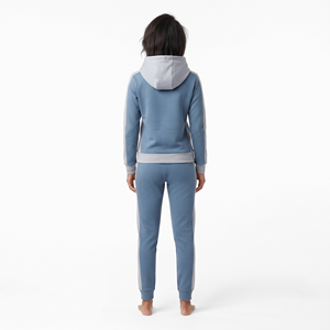 Custom Logo Women's Casual Hooded <b>Polyester</b> <b>Tracksuit</b> Regular Fit Two Tone Jogger Set Full Sleeve Winter Activewear - Product Image 6