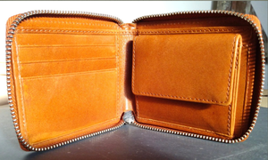 Cartera de cuero de grano completo marrón, delgada y larga, con tarjetero, monedero con clip para billetes y elegante diseño abierto con cierre de cremallera, venta al por mayor, personalizada - Product Image 2