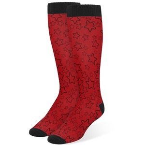 Splendid Apparel Red <b>Knee</b> <b>High</b> <b>Socks</b> Breathable Quick Dry Casual Adult Heat Transfer Printing Solid Summer Polyester/Nylon - Product Image 2
