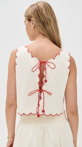 Ensemble 2 pièces décontracté pour femme, haut long brodé uni en tissu tissé 100 % coton mousseline avec un joli design - Product Image 4