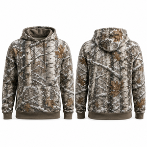 Sweat à capuche camouflage désertique pour homme MEGAMAPLE, manches longues, imprimé, en polyester, vêtement de chasse, respirant, logo frontal, veste adulte pour l'hiver - Product Image 1