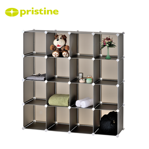 Estante de Almacenamiento de Plástico Rojo con Forma de Cubo, Unidad Apilable de 20 Cubos para Organización del Hogar, Diseño Moderno - Product Image 5