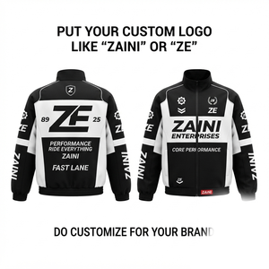 320 GSM Premium Polyester Interlock Windbreaker Jacket Black White Panel Custom Sublimation Logo - Product Image 1