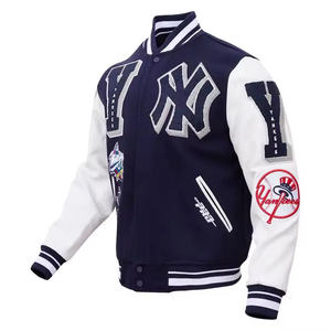 Chaqueta Deportiva Unisex de Alta Calidad, Personalizable con Nombre de Equipo, Diseño de Grafiti 3D, Color Azul Marino y Blanco, Bordado Urbano - Product Image 2