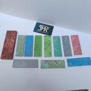 Escamas de mango de cuchillo de resina estabilizada multicolor turquesa, material para fabricación de cuchillos, losa de piedra de resina personalizada para cuchilleros. - Product Image 2