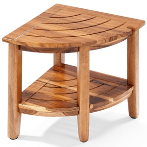 Estante Esquinero de Madera de Teca de Primera Calidad con Niveles |   Diseño Escandinavo |   Venta al por mayor - Product Image 4