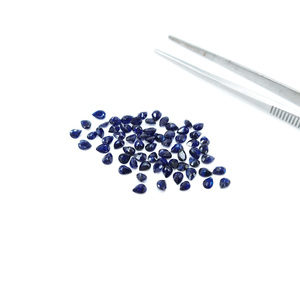Saphirs bleus naturels de Bangkok, taille poire calibrée 3x4mm, pierres précieuses de saphir bleu naturel facettées pour la création de bijoux - Product Image 1
