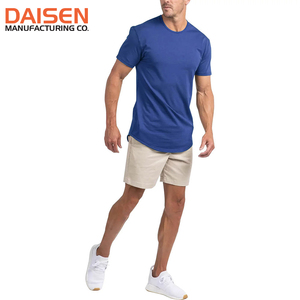 Camiseta de Algodón Grueso para Hombre, Corte Ajustado, Transpirable, Lisa, de Manga Corta, con Logotipo Personalizado, Ropa de Moda, Proveedor Mayorista OEM ODM - Product Image 2