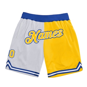 Venta al por Mayor Directa de Fábrica OMMIZ INDUSTRY, Pantalones Cortos de Baloncesto Auténticos Personalizados en Negro, Blanco, Rayas y Naranja-Azul Rey - Product Image 4