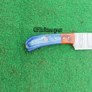 Couteau de cuisine japonais forgé, lame en acier Damas, Santoku professionnel, manche personnalisé, respectueux de l'environnement - Product Image 5