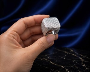 925 Sterling <b>Silver</b> Gold Plated Iced Out Moissanite Wedding <b>Ring</b> for <b>Men</b> VVS D Color Hip Hop Statement Luxury Custom Jewelry - Product Image 4