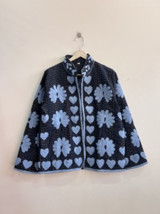 Indian <b>Kantha</b> Suzani Embroidered <b>Jacket</b> Women Cotton Breathable <b>Jacket</b> Hand Stitched Boho <b>Jacket</b> - Product Image 4
