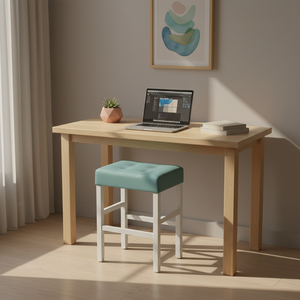 Ensemble de 2 tabourets de bar et de comptoir en cuir PU, ensemble de tabourets capitonnés en cuir PU, ensemble de tabourets rembourrés en PU avec structure en bois massif, hauteur bar et comptoir - Product Image 4