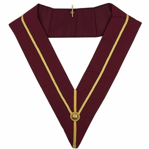 Collar Masónico de la Arcada Real Inglesa, Ancho, Color Granate y Dorado, para Ceremonias y Capitales de Arcada Real - Product Image 1