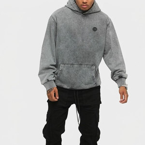 Sweats à capuche de qualité supérieure, effet délavé, en coton mélangé doux et confortable, design idéal pour les looks décontractés et streetwear. - Product Image 4