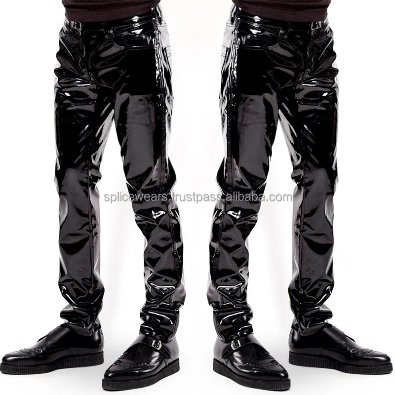 Nuevos pantalones de cuero multicolor Leggings de cintura alta elásticos Pantalones sexy de levantamiento de cadera