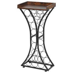 Portabottiglie Moderno da 15 Bottiglie Autoportante, Facile da Montare, con Piano in Legno per Armadietto Liquori o Porta Vini - Product Image 1