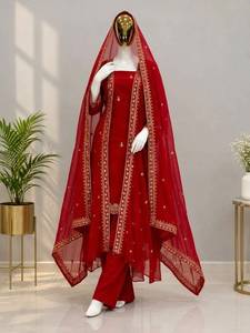 Designer Embroidery And Sequence Work Top With Faux Georgette <b>Shrug</b> And Bottom And Dupatta Fully Stitched Ready To Wear Set - Product Image 3