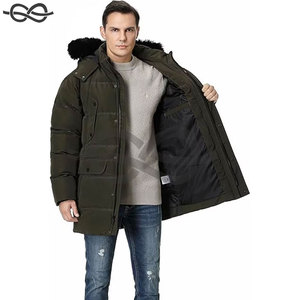 Manteau d'hiver pour homme avec capuche amovible, doudoune longue épaisse, parka chaude matelassée pour temps froid, isolée - Product Image 5