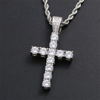 Pendentif Charme Micro Pavé Diamant Rond Taille Brillant Plaqué Style Hip-Hop Unisexe Solitaire Amovible Bijoux Fins de Luxe Cadeau Premium