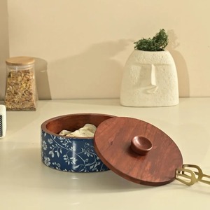 Wooden Polished Enamel Coated Durable Insulated Non-Stick Casserole <b>Lid</b> Eco-Friendly Minimalist Design Handmade 20cm Storage Box - Product Image 5