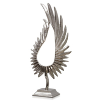 Sculpture abstraite moderne de luxe en aluminium argenté avec base noire, contemporaine, pour la maison, le bureau, la table, les mariages, écologique