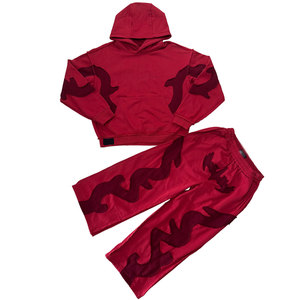 Ensemble de survêtement d'hiver haut de gamme pour hommes, imprimé et brodé, 100 % coton, design 2-en-1, grandes tailles, vente en gros - Product Image 1
