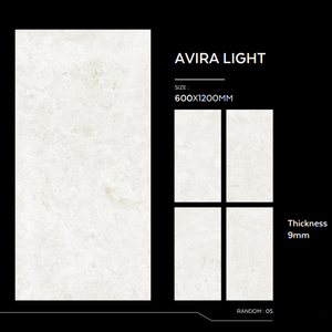 Carreaux de porcelaine brillants 60x120 cm, imitation pierre, texture, carreaux muraux et de sol intérieurs, minimalistes, AVIRA LIGHT, 600 mm x 1200 mm - Product Image 3