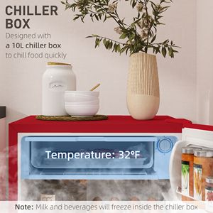 3.2 Cu.Ft Single Door Compact <b>Mini</b> Fridge with <b>Freezer</b> Adjustable Thermostat and Reversible Door in Red - Product Image 5